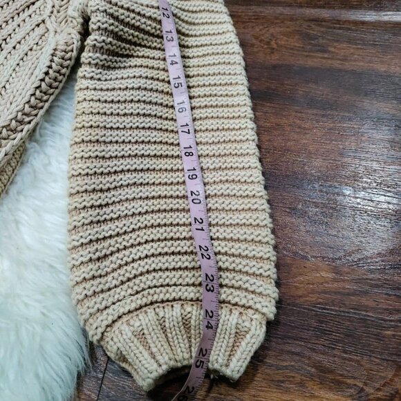 Free People Sweetheart Womens Small Chunky Rib Knit Pullover Sweater Sandcastle - Picture 10 of 10